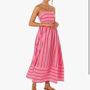 Pink Striped Women’s Maxi Dress